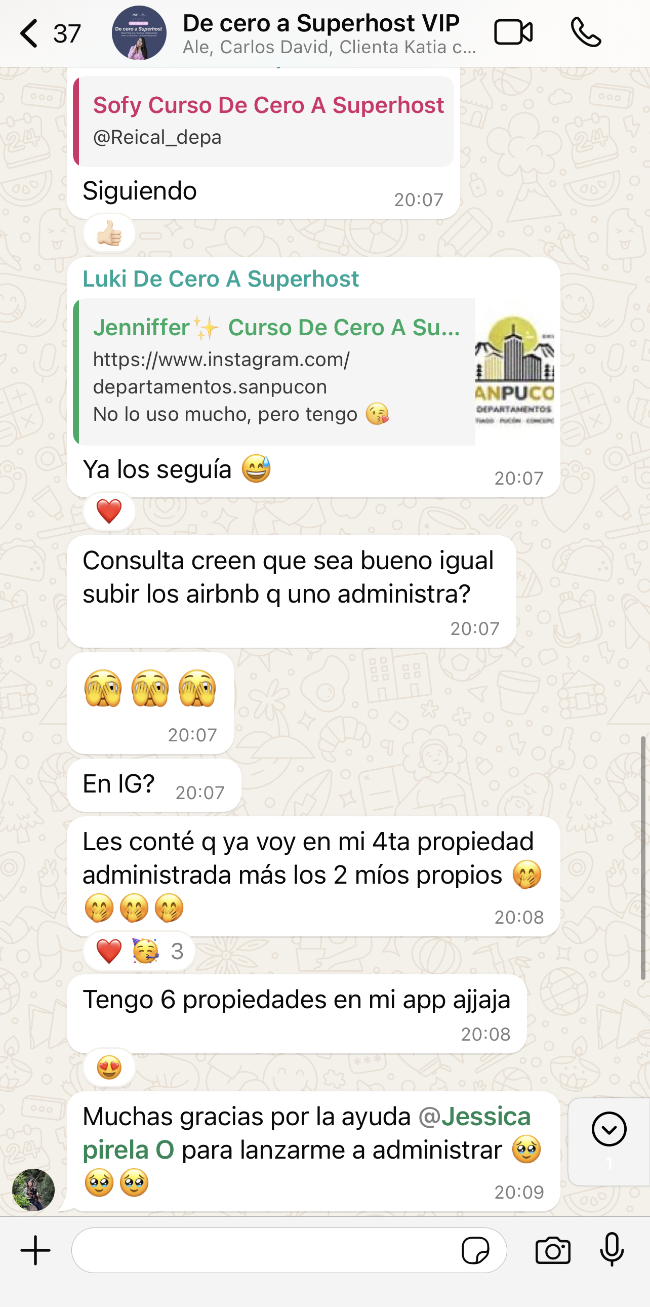 Alumna DCSH administrando 6 propiedades